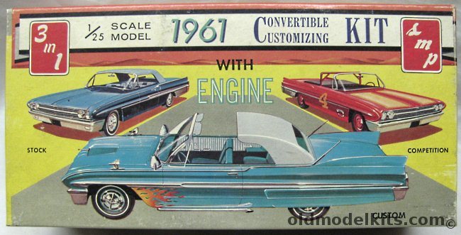 SMP 1/25 1961 Chevrolet Impala Convertible 3 in 1 Kit, K711-149 plastic model kit